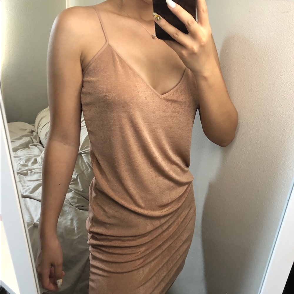 Zara nude slip dress